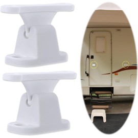 Pack of 2 White Door Catch Caravan Plastic T-Shaped Door Stop Motorhome Door Stopper Door Holder for RV Motorhome Boat Camping Caravan