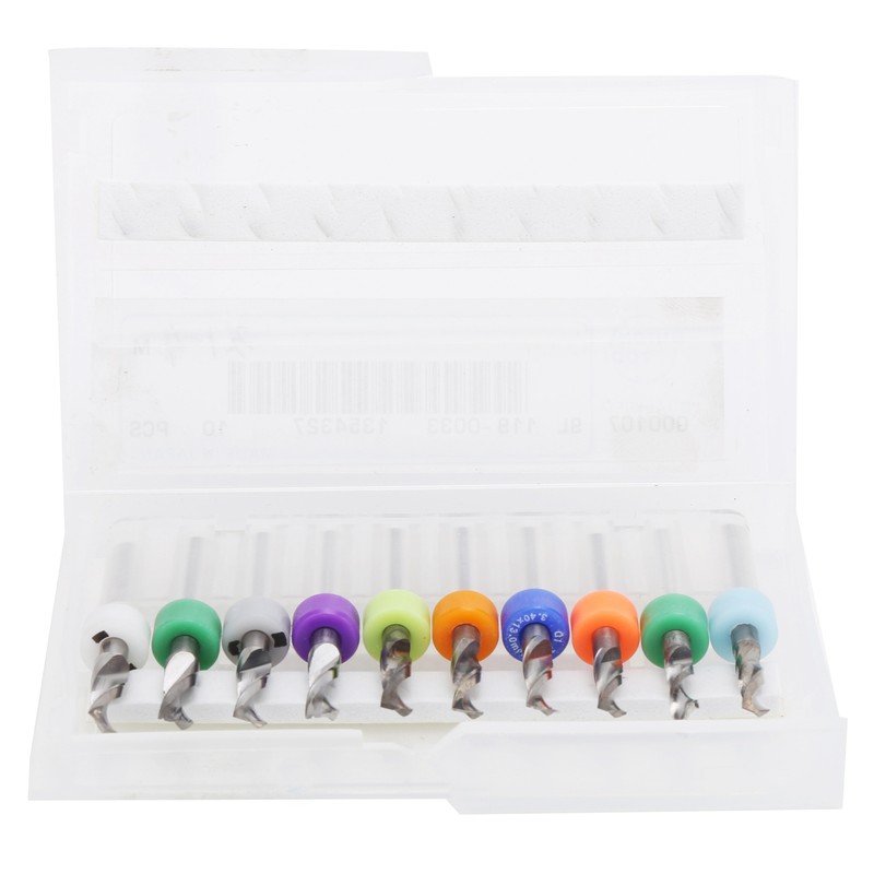 10PCS 3.1-4mm Hard Alloy Bit Micro Drill Bits Set Straight