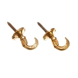 30mm Egyptian Solid Brass Curtain Tie Hold Back Hooks (Pair)