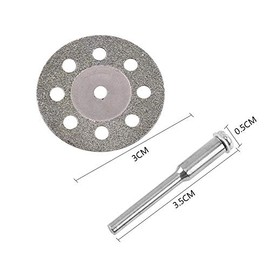 10 Uds 30mm 8 Agujeros Discos de Rueda Circular de Diamante de Sierra Circular de Diamante Discos de Rueda de Corte + 2 Discos de Corte de Mandril para Cortar Madera Plásticos laminados Aluminio