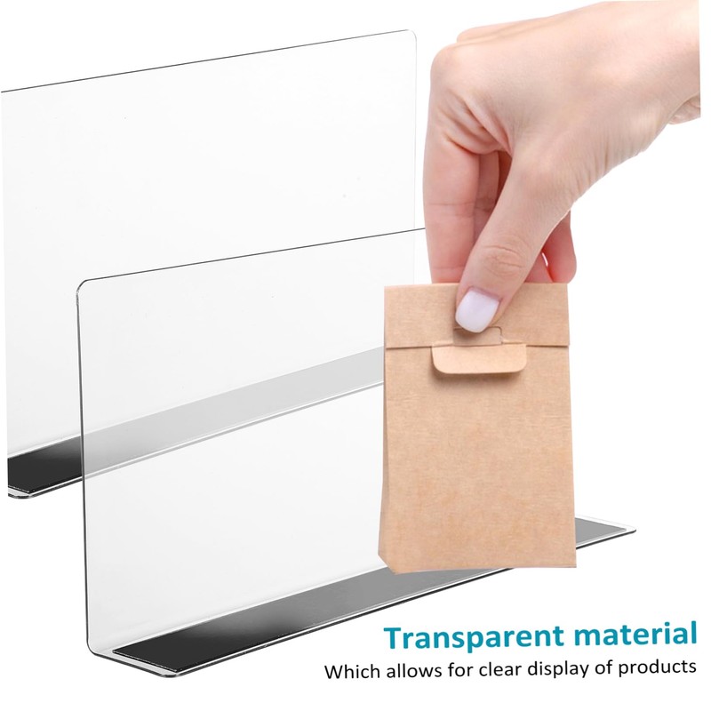 NUOLUX 6pcs L Shape PVC Clear Plastic Convenience Store Display