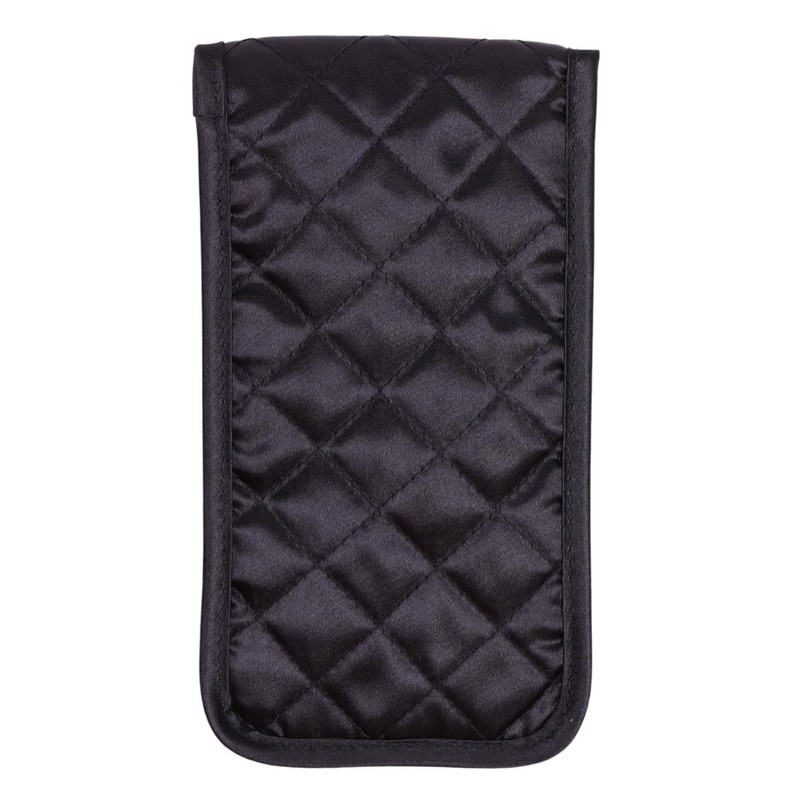 Quilted Satin Soft Eyeglass Case (Pouch), Black Without Front Bow