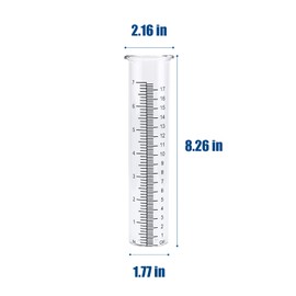 QMET 7" Capacity Rain Gauge Glass Replacement Tube for Yard Garden Outdoor Home (1PC)