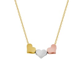 Generations Message Card, 3 Hearts Necklace, Gold Chain (Box) Mother's Day, Miss Fit Boutique