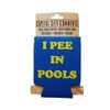 I Pee in Pools - Funny Can Cooler - Blue