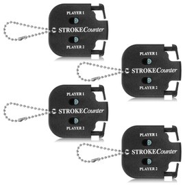 simarro 4pcs Golf Stroke Counter, Portable Golf Score Stroke Counter With Dial Resetting Tool Key Chain Outdoor Sports Scoreboard for Different Kinds Of Competitions And Games