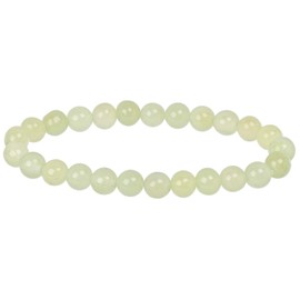 Eledoro Genuine Gemstone Beads, Chakra Bracelet, PowerBead, Stretch Bead Bracelet, 8 mm, 17 centimeters, Gemstone, New Jade (Serpentine)