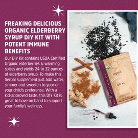 Seattle Elderberry Syrup DIY Kit – Make Your Own Delicious, Gluten-Free Herbal Supplement Syrup with Potent Immune Benefits, Containing Only Organic Ingredients Made in Small Batches in The USA - 4oz