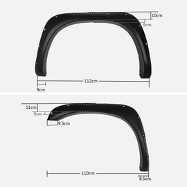 PIT66 Fender Flares, Compatible With 2002-2008 Dodge Ram 1500/ 2003-2009 Ram 2500 3500 (Fits Fleetside, NOT Fits Dually/Hemi Engine), Paintable Smooth Matte Pocket Riveted Style Wheel Flares, 4 Pcs