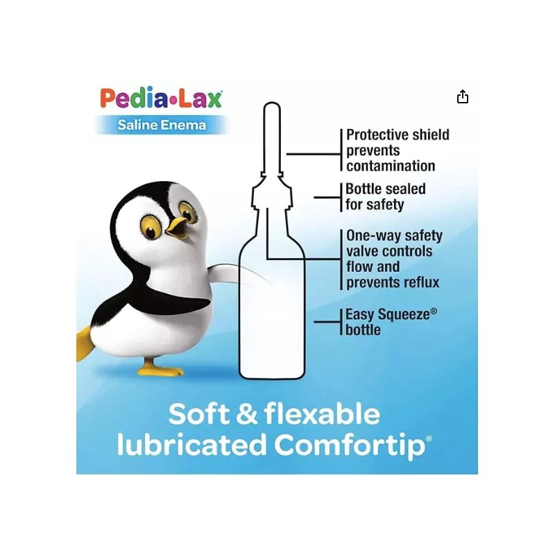Fleets Pedia-Lax Enema For Children Saline Laxative Latex Free 2.25