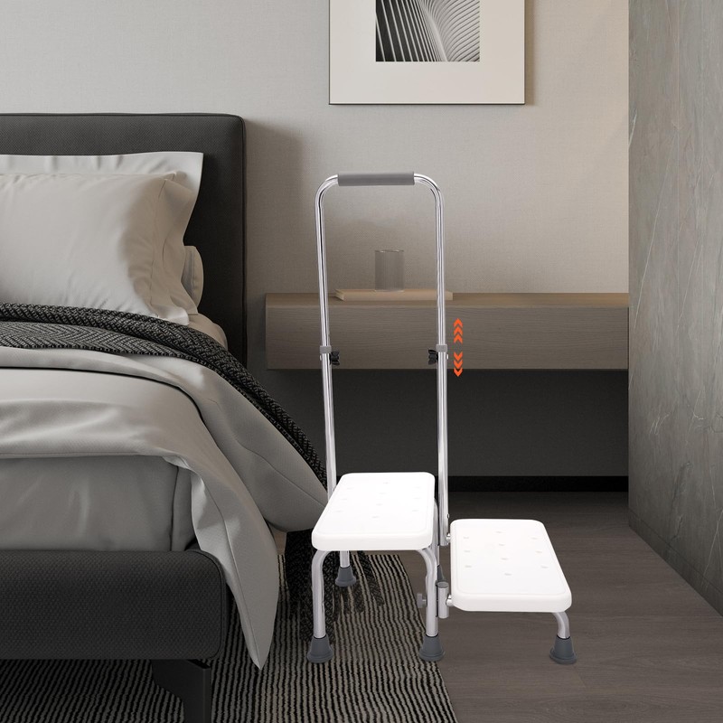 PIAOCAIYIN 2 Step Stool with Handle for Elderly, Removable Medical