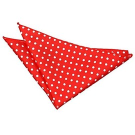 DQT Woven Polka Dot Classic Patterned Fashion Casual Pocket Square Handkerchief - Red