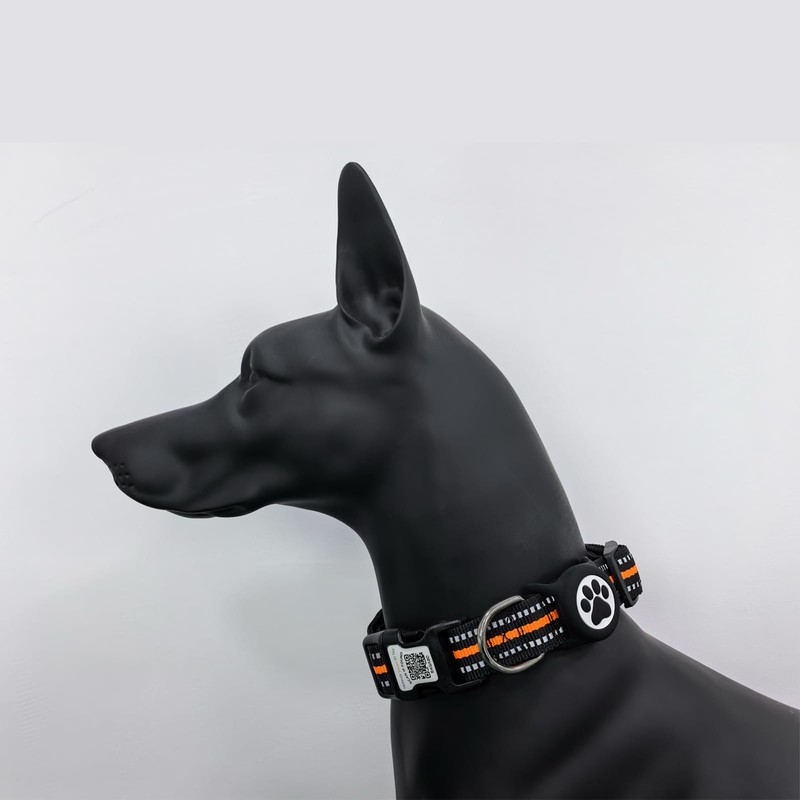 Hiifardz Airtag Dog Collar with QR Code Tag - Reflective