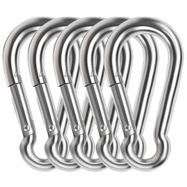 Heavy Duty Carabiner Clip, Lsqurel 4inch 304 Stainless Steel Snap Hooks 5pcs Large Carbineers for Hammock, Swing, Gym, etc Capacity 880 lb