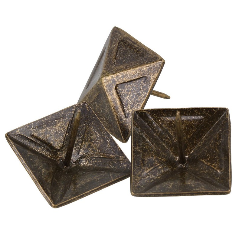 Bronze Antique Square Upholstery Nails Tack Pyramid Studs Vintage Furniture
