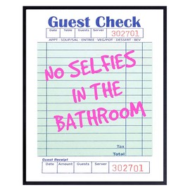 Fun Bathroom Decor for Girls - Girly Wall Decor - Cute Art - Indie Room Decor - Restroom Decorations, Half Bath Decor, Guest Check Wall Art - Bathroom Decor for Teens, Cool Bathroom Decor for Women