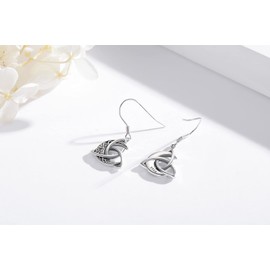 Celtic Moon Earrings 925 Sterling Silver Celtic Trinity Knot Dangle Drop Earrings Irish Earrings Jewellery Gifts for Women Girls