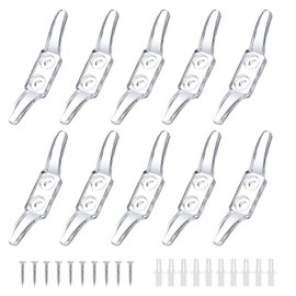 NEKAPLO 10pcs Clear Cord Cleat, Blind Cord Safety Device, Window Blind Cord Holder Hooks, Cord Shortener Clips for Curtain and Roller Shade, Transparent Plastic Cord Wraps