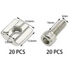 20 Sets of 3030 Series T Slot Nuts and Bolts,M6