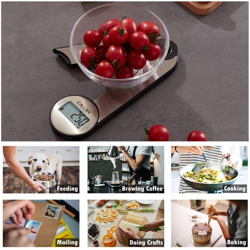 CAMRY Digital Folding Kitchen Scales Electronic Kitchen Scales for Camping