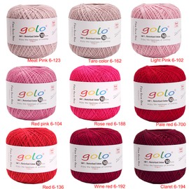 golo Crochet Thread Size 10 Yarn for Hand Knitting Crochet Yarn (Pink copper-617)