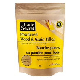 Trade Secret Powdered Wood & Grain Filler, White Oak, 150g, Add Water for No-Waste Repair, Tintable, Easy Sand, Unlimited Shelf Life