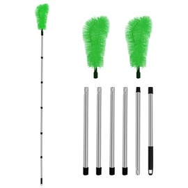 Sayutie Gutter Cleaning Brush from The Ground,sunroof Drain Cleaning Tool with 6 Splicing Extension rods and 2 Gutter Cleaning Brushes for Cleaning Leaves and Debris Gutter Cleaner Tools from Ground