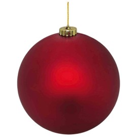 VEPATIM 2 Christmas Baubles XL Plastic Matte Red Diameter 15 cm