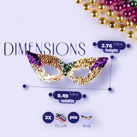 Mardi Gras Face Mask & Bead Necklaces