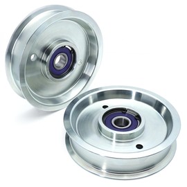 2-Pack BIGBearing Solid Steel Billet Rebuildable Idler Pulley 5-1/2" Replaces 1-613098 Exmark Lazer Z Toro Z Master Hustler 781856 John Deere TCA19779 TCA20092 Rotary 12696 Stens 280-874 78-022 78-006