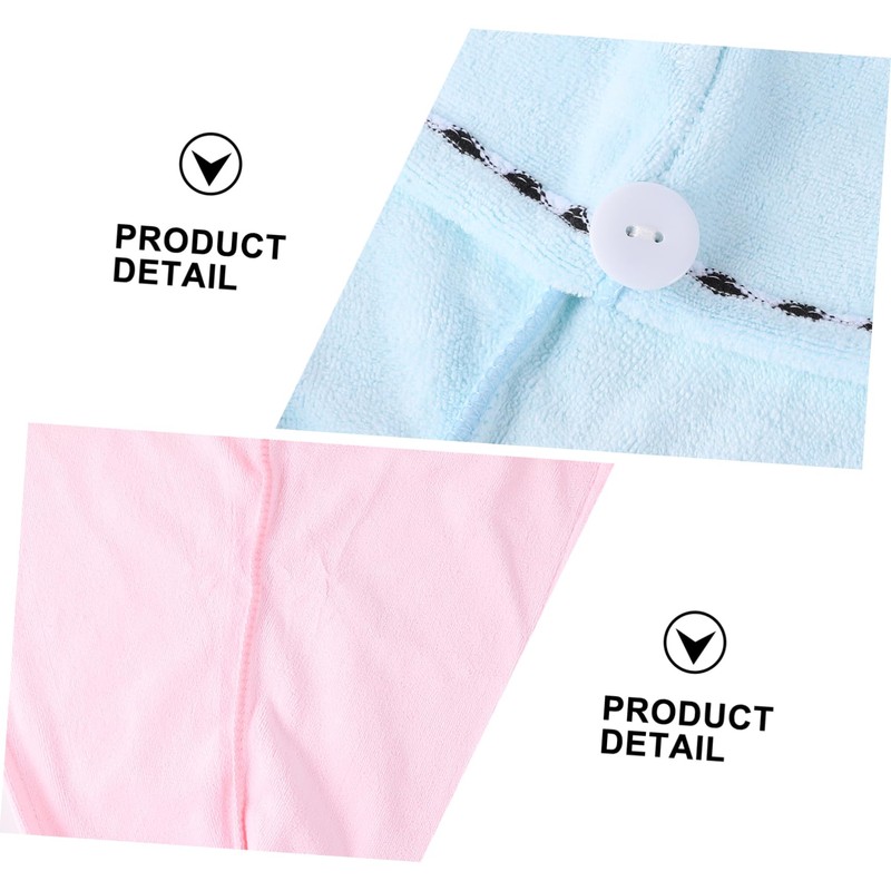 BIUDECO 2pcs Microfiber Hair Dry Caps -Dry Towel Wraps for