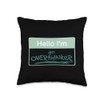 Overthinker Name Tag Throw Pillow