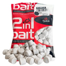 Fjuka 2in1 ‘Sumo’ - 14mm Fishing Bait | Big fish bait | Hookbait & feed | Carp, barbel, tench, bream (White)