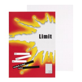 Limit Limit Schulheft A4, 16 Blatt, Lineatur 22, kariert, 5 Stück