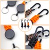 3Pcs Retractable Keychain Extendable with 65cm Extendable Steel Wire Heavy