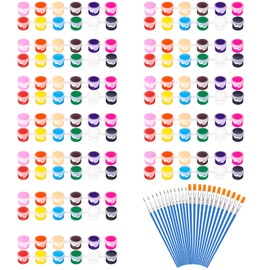héBei 12 Pack 144Pcs Mini Acrylic Paint Set with Brushes for Kids Adults Craft Paint, 12 Colors Washable Acrylic Paint Strips for Home Classroom Birthday Party DIY Favors