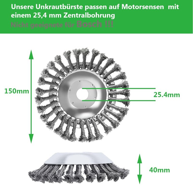 Weed Brush Cutter 150 x 25.4 mm Wild Herb Brush