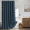 MIULEE 84" Long Scalloped Shower Curtain Linen Textured with 12