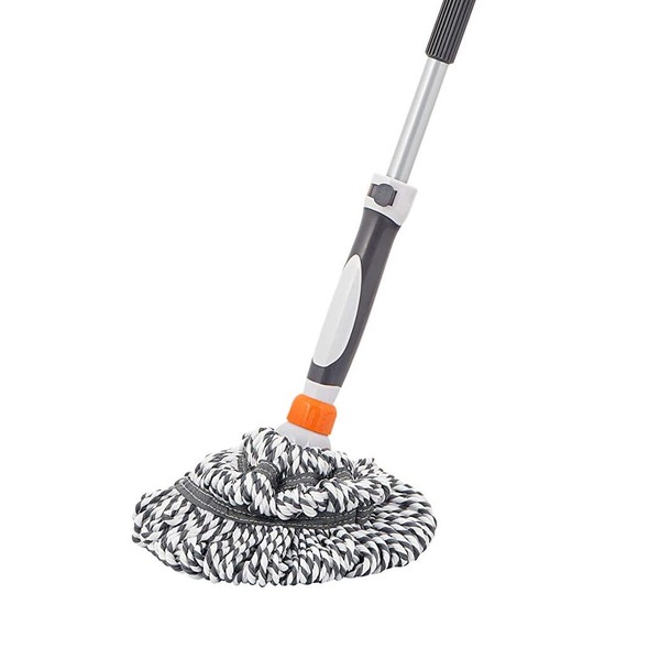 Superio Twist Mop Self Wringing Mop with Scrubber Microfiber Mop for Hardwood, Tile, Laminate Floors Commercial/Industrial Use.-Grey
