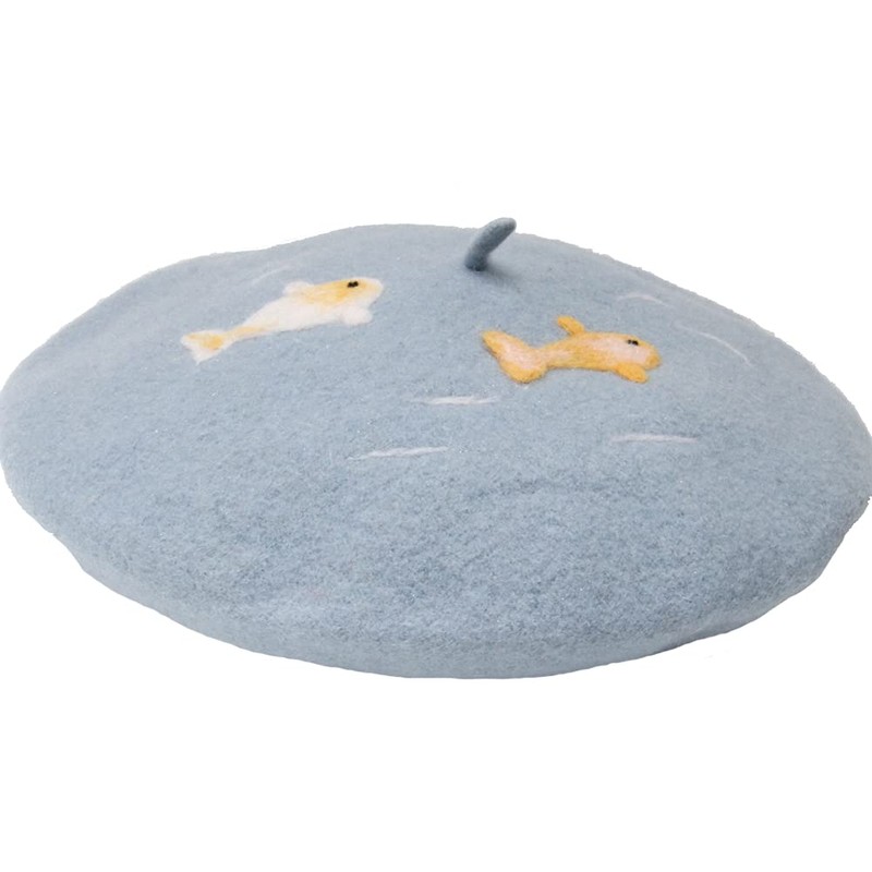 Zasy Boina de lana para mujer, estilo casual, francés, gorro