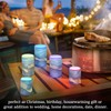 YETTASBIN Blue Marble Flameless Candles with Remote Control and Timer,
