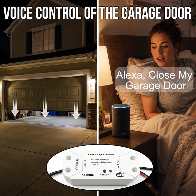 Smart WiFi Garage Door Opener: TENSSO Wireless Universal Remote Controller