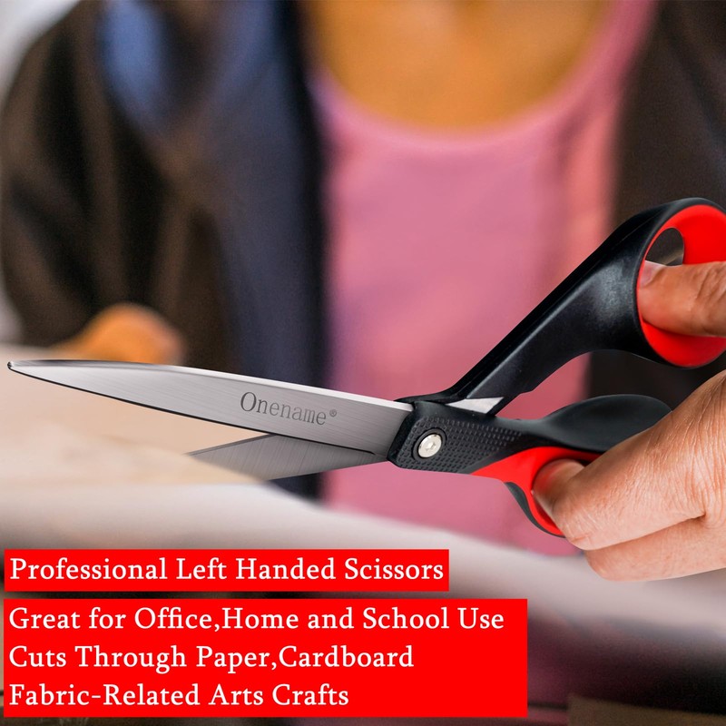 OneName Left Handed Scissors,Left Handed Scissors All Purpose,Stainless Steel Sharp