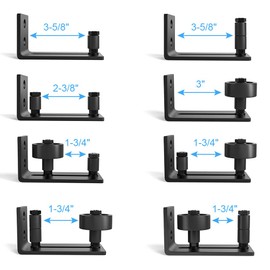 ZEKOO 2 PCS Sliding Barn Door Floor Guide, Adjustable Wall Guide,8 Setup Options,Flush Flat Bottom Design Floor Guide