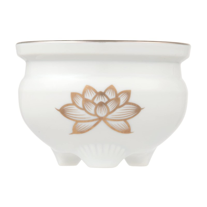 White Gold Lotus Incense Burner