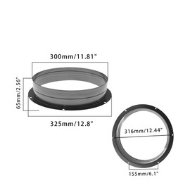 Duct Connector Flange SAFYY Metal Straight Pipe Flanges Ventilation Pipe Connector Air Ventilation Ducting Connector for Heating Cooling Ventilation System 300mm/11.81''