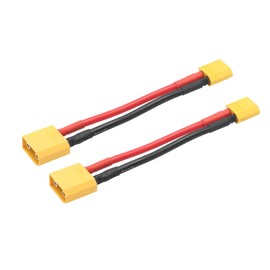 Short XT60 Parallel Battery Connector Cable,12AWG XT60 Male to Male Adapter Cable,10cm/4inch for RC Multicopter Quadcopter (XT60 Male to XT90 Male Cable - 10cm/4inch)