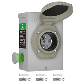 Islewire 50 Amp Generator Power Inlet Box, Pre-drilled NEMA SS2-50P Box, 4-Prong Twist Lock Plug, 125/250V, 12500W, Weatherproof NEMA 3R for Outdoor Use, LED Indicator, Emergency Ready, ETL Listed