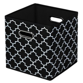HEAYEEG Black Foldable Storage Cubes Bins , Fabric Storage Box Cubes Organizer Baskets with Dual Handles for Home Organizer Black Light