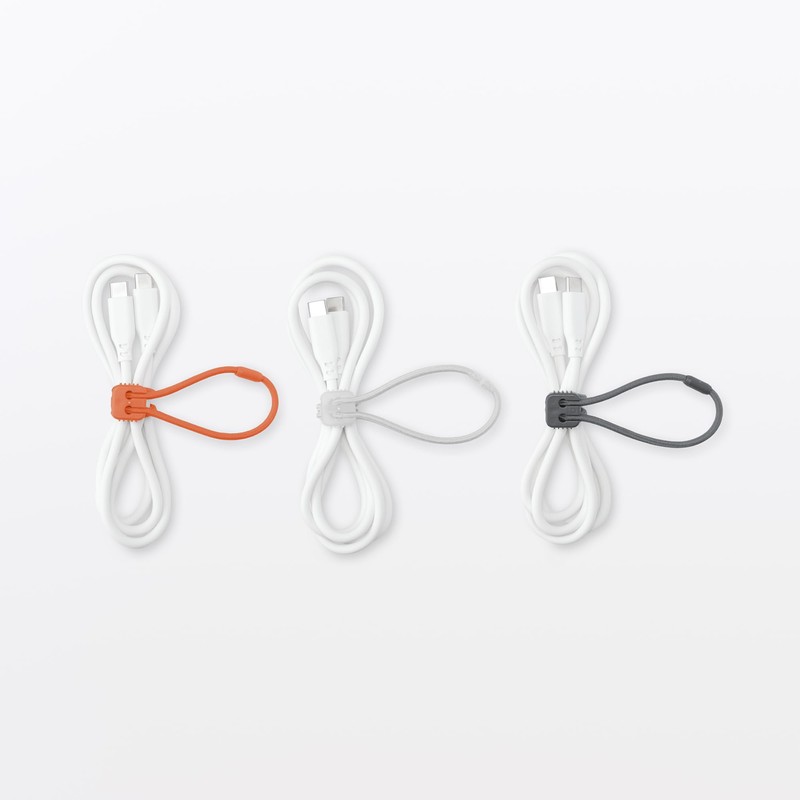 MUJI 23101448 Rubber Cable Ties with Lock, Set of 3